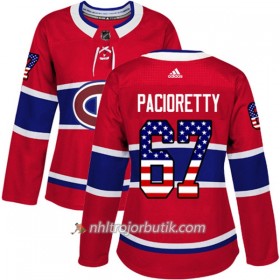 Dame Ishockey Montreal Canadiens Tröja Max Pacioretty 67 Adidas 2017-2018 Röd USA Flag Fashion Authentic